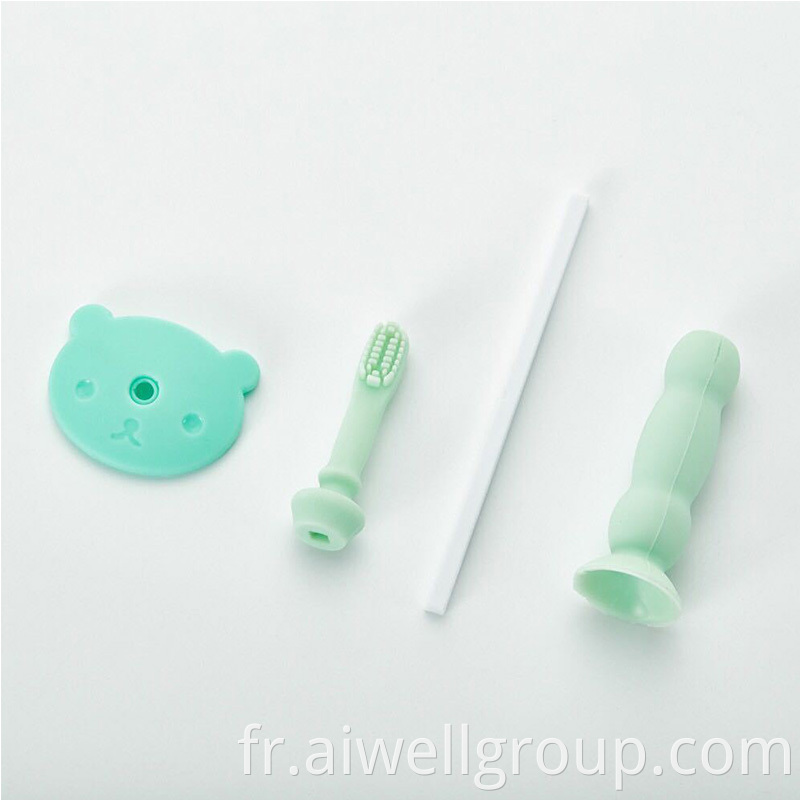 Baby Soft Long Handle Silicone Training Toothbrush